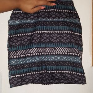 Knitted Tribal Print Mini Skirt